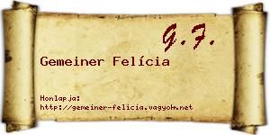 Gemeiner Felícia névjegykártya